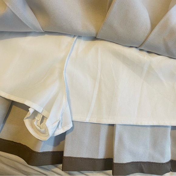 Brown Pleated Mini Skirt/Skort - Picture 3 of 6